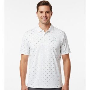 Adidas White Golf Shirt with Green Accents